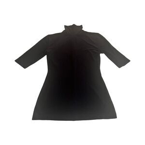 Norma Kamali Womans Small Black 3/4 Sleeve Turtleneck blouse